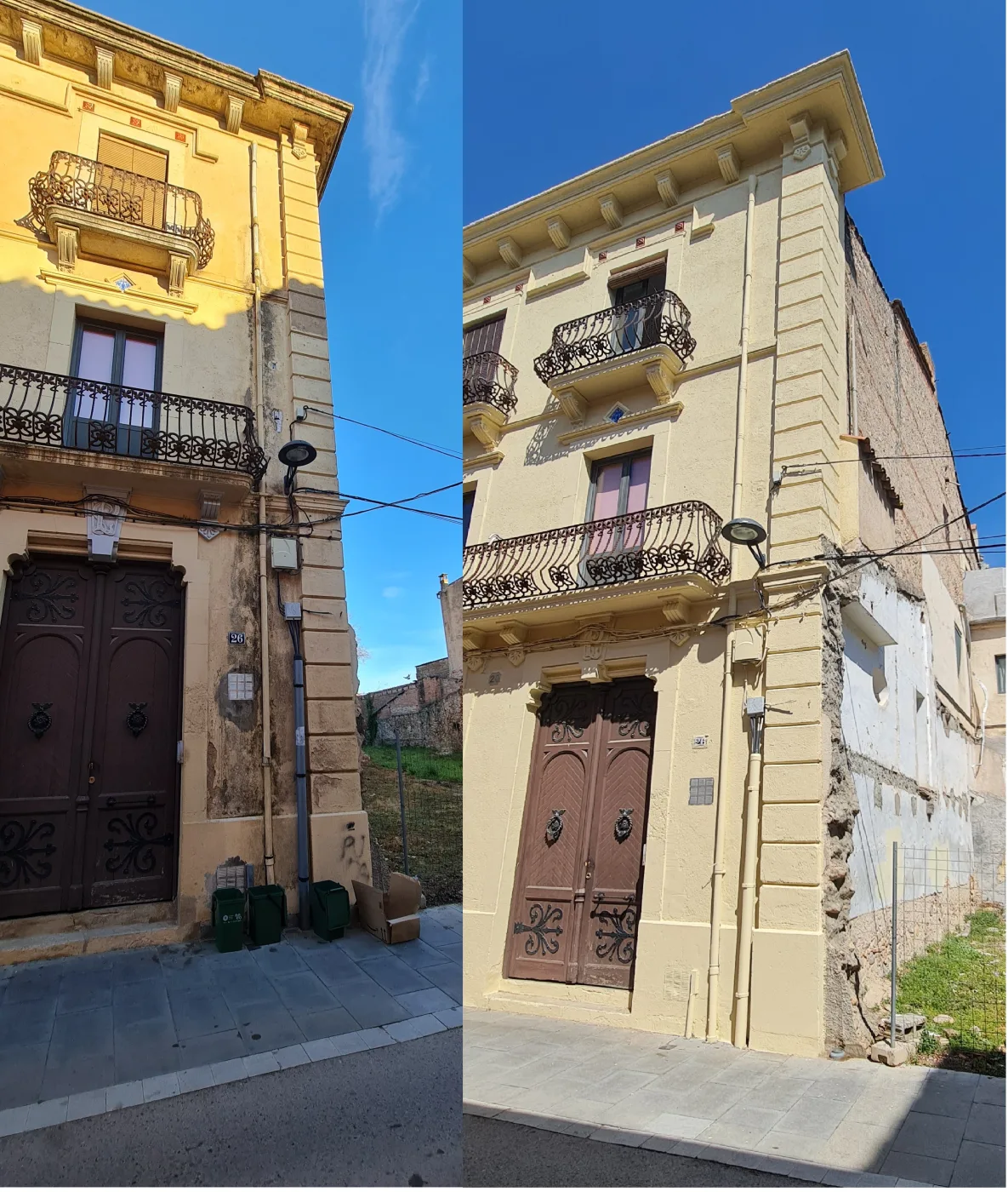Rehabilitación de fachada con recuperación de cantería y balcones