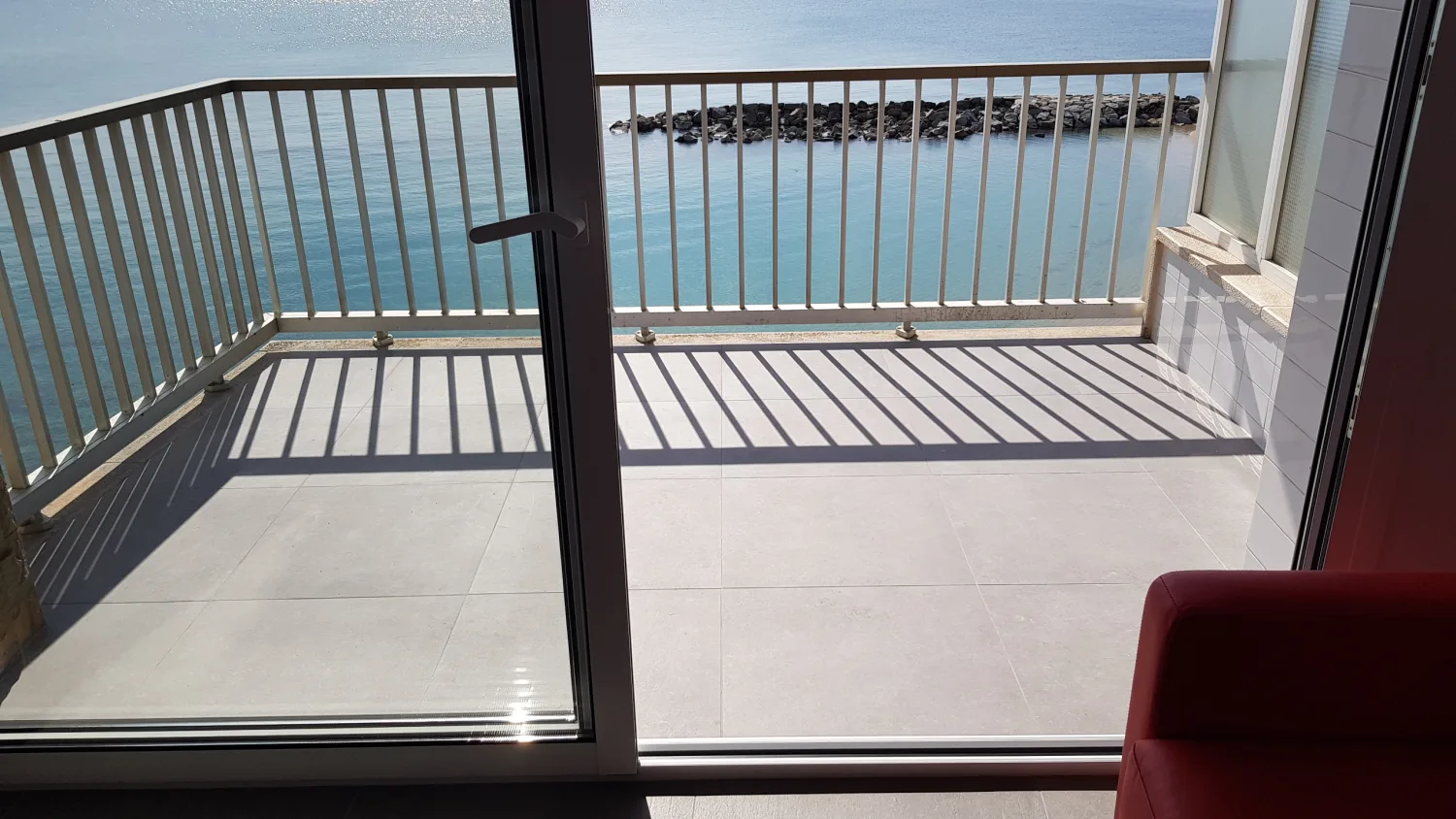 Second-home balcony with new non-slip flooring
